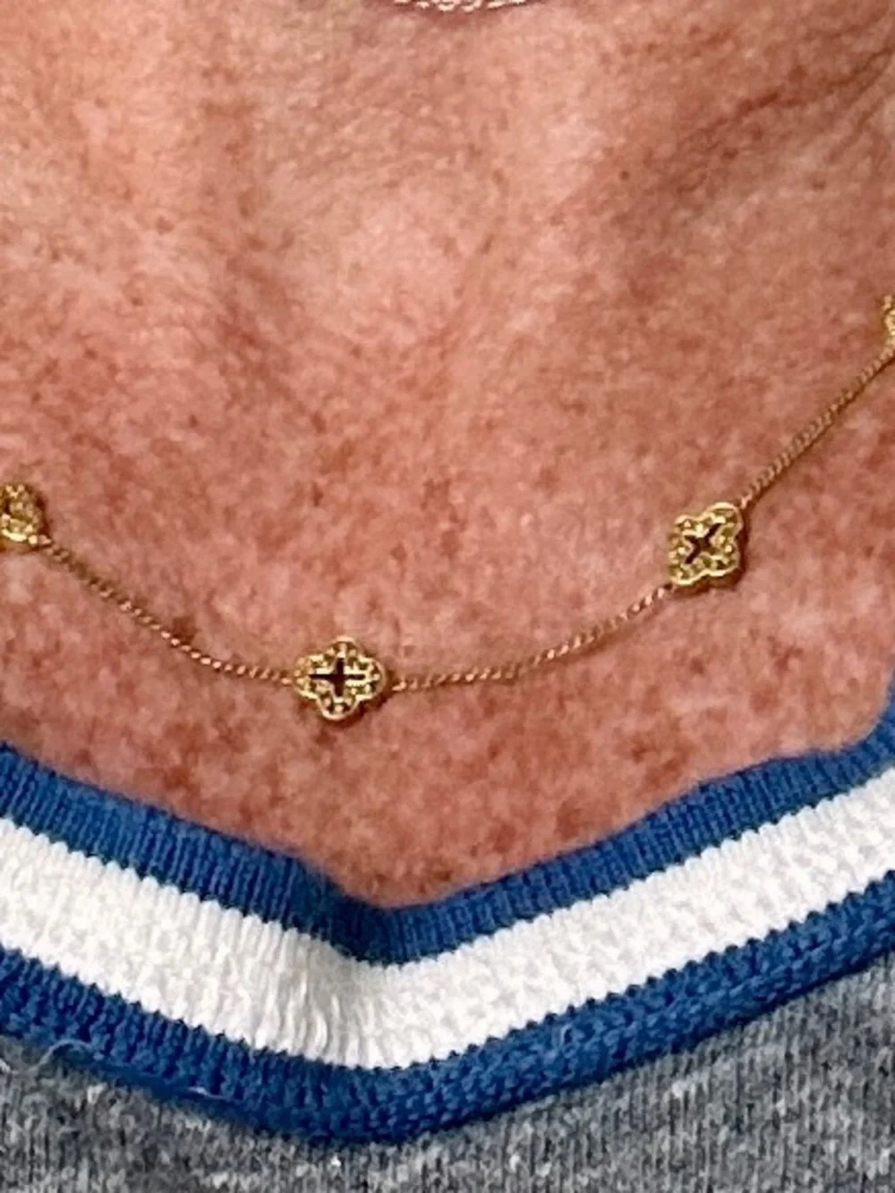 Julie Vos Gold Adjustable Filigree Station Necklace - Gold Tone